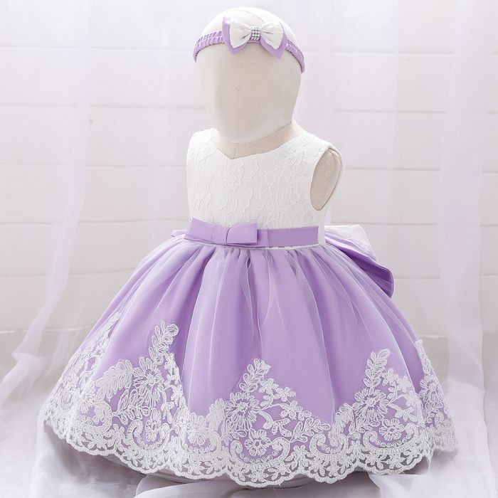 Dress Pesta Bayi Import 3 - 18 Bulan (DP-048) Gaun Baby Import Warna Lilac