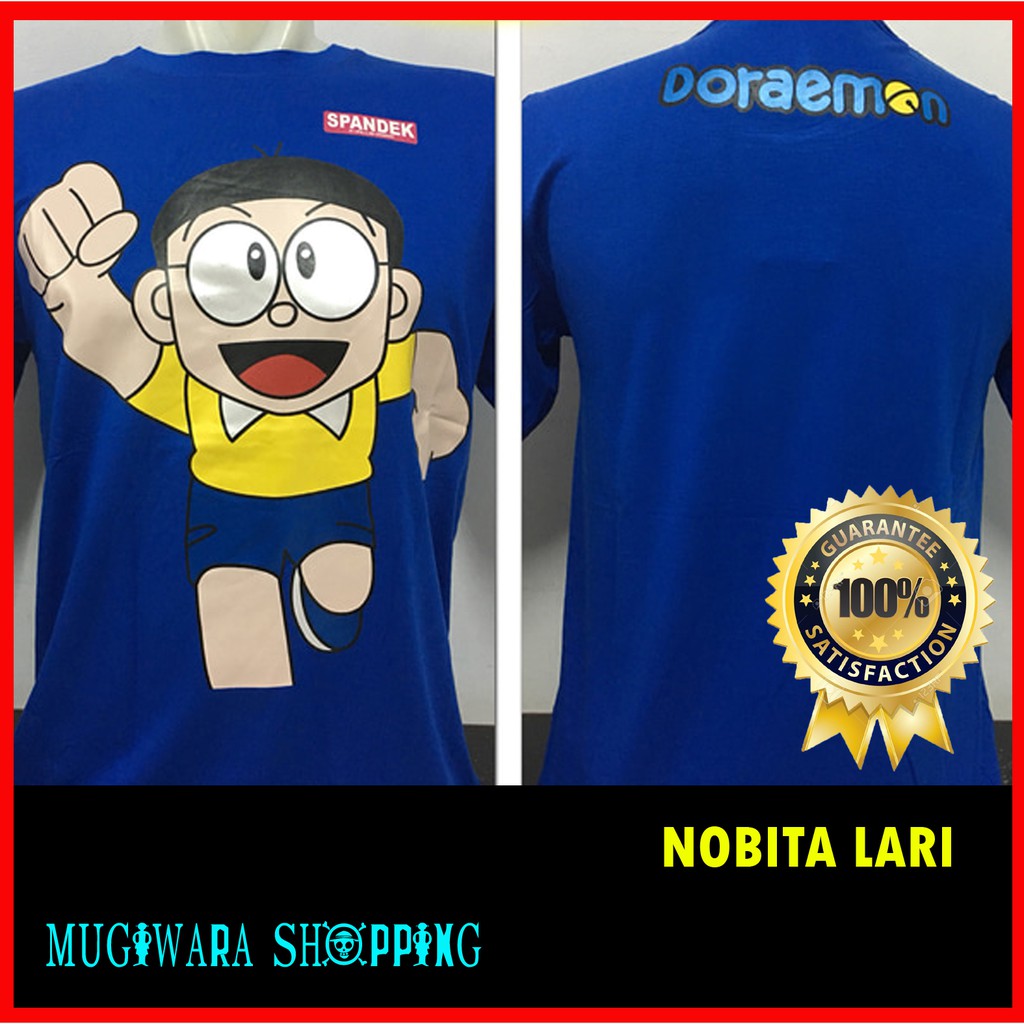 Kaos Distro Baju Murah Anime Kartun NOBITA Lari