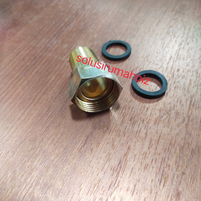 SAMBUNGAN POMPA BOOSTER SDD ¾ SELANG 20MM DRAT LUAR ½ SDL 1/2 KUNINGAN