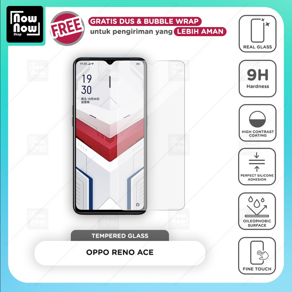 Tempered Glass Anti Gores Oppo Reno ACE Screen Guard Protector 9H Kaca Temperglass