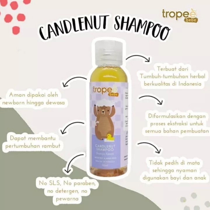 Tropee Bebe Candlenut Shampoo - 100mL | Shampo Bayi Kemiri