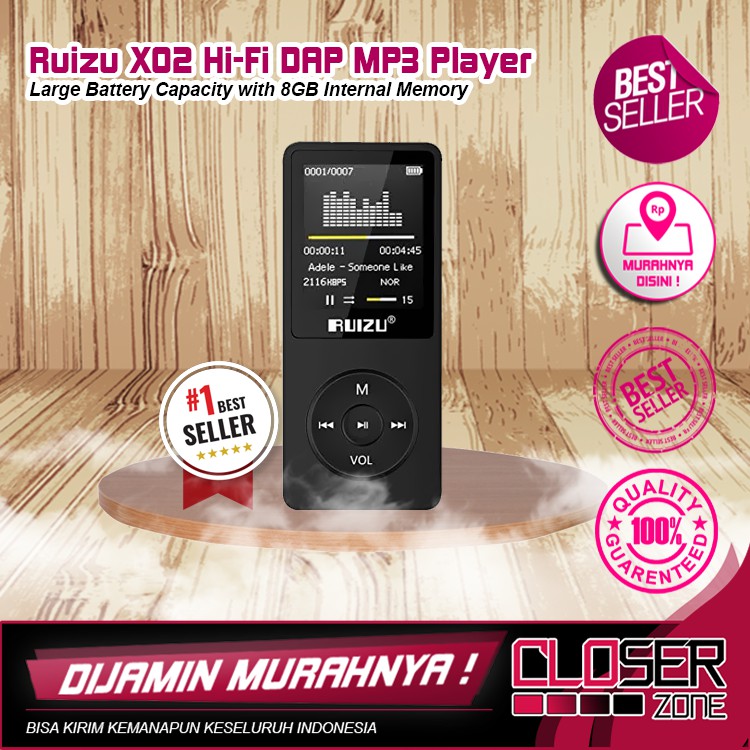 Ruizu X02 HiFi DAP MP3 Player 8GB