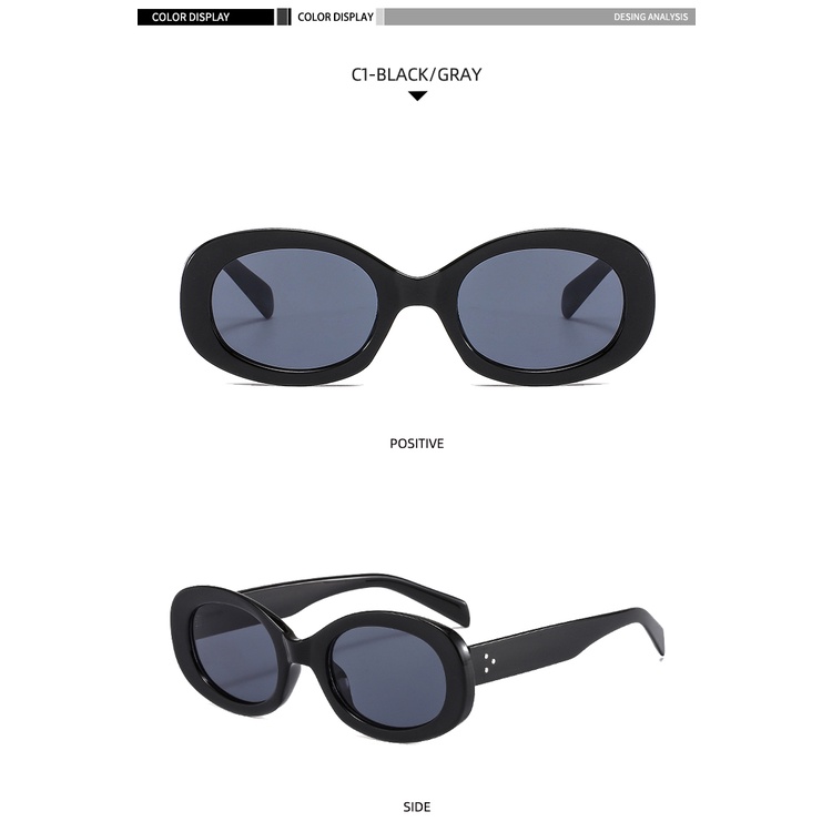 2021 new oval fashion European and American ins personality metal hinge sunglasses