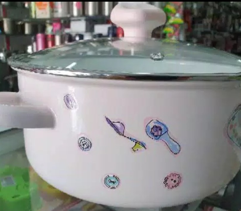 Panci, Dutch Oven Enamel Chefina D24cm W/glass Lid Beauty In The Kitchen