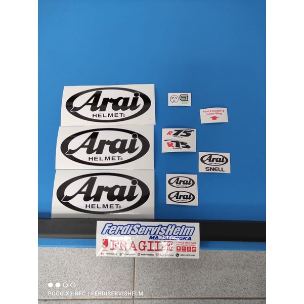 STICKER SET ARAI PREMIUM QUALITY STIKER HELM TSR RAM 4 STICKER HELM SCOOT RAM 4 PRESISI BAHAN LENTUR
