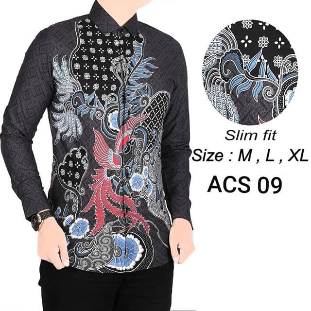 KEMEJA BATIK PRIA SLIM FIT BAJU BATIK PRIA SLIM FIT ACS09