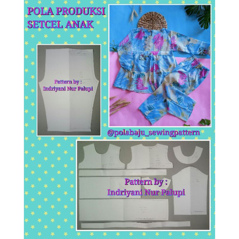 POLA PRODUKSI SETCEL ANAK 04 - Pola baju - Pola Instan