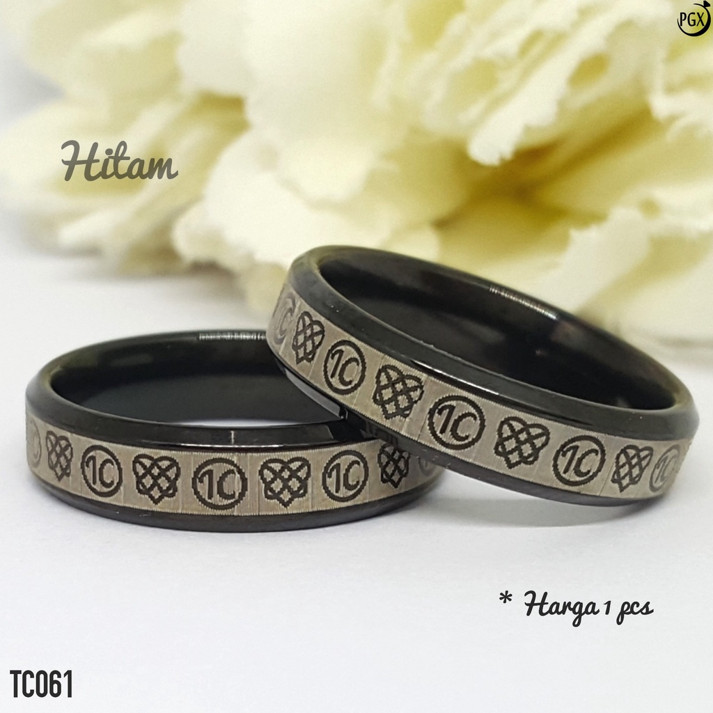 PGX Cincin Titanium Couple Tunangan Aksesoris Fashion Perhiasan Anti Karat - TC061