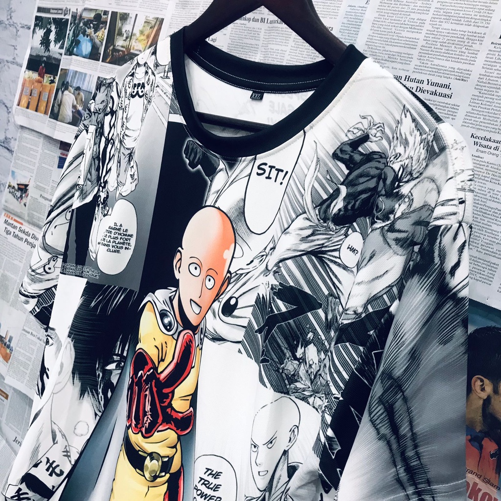 Kaos Saitama Fullprint One Punch Man Anime Manga Character Dryfit