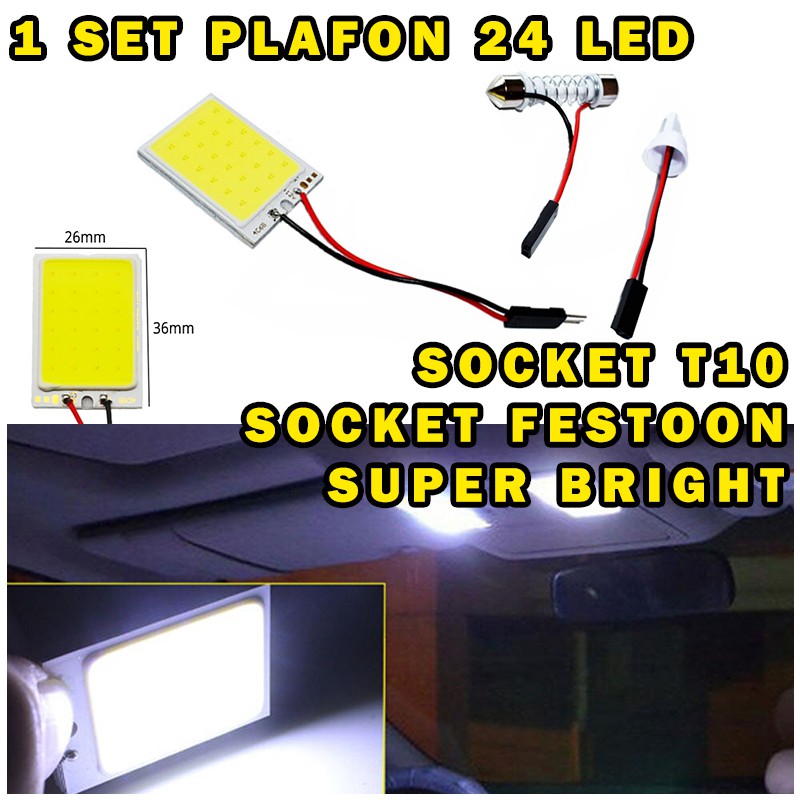 LAMPU LED KABIN PLAFON PLASMA 24 TITIK T10 DAN FESTOON