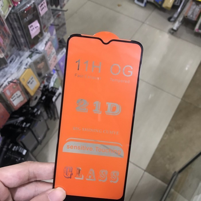 REALME C21 TEMPERED GLASS FULL LAYAR FULL GLUE