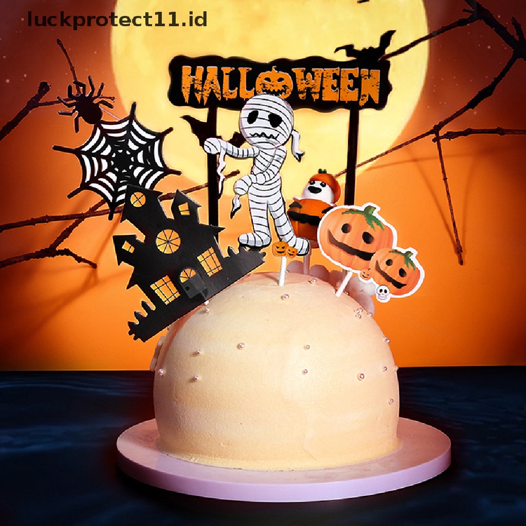 //HG&amp;ID// 1 set Halloween cake decor Halloween party Cake Topper insert sign .