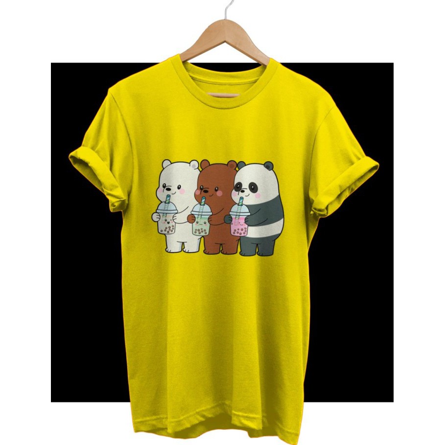 BAJU - KAOS WE BARE BEARS DRINK BOBBA - TSHIRT WE BARE BEAR
