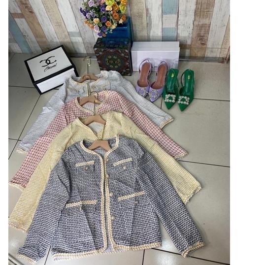 Tren Kekinian.. Blazer Tweed Korea bahan tweed Korean Style Import Blazer Korea Termurah