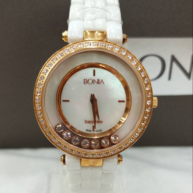 BEST SELLER JAM TANGAN WANITA ORIGINAL BONIA BNB10123-2557S ,RANTAI FULL CERAMIC
