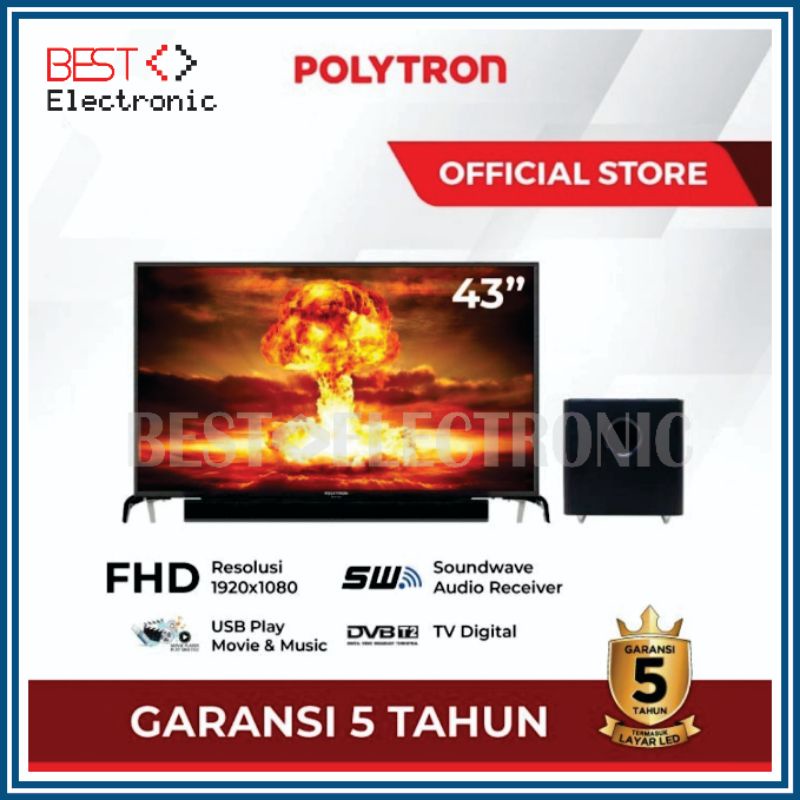 Jual Led Tv Digital Inch Polytron Full Hd Soundbar Pld Bv