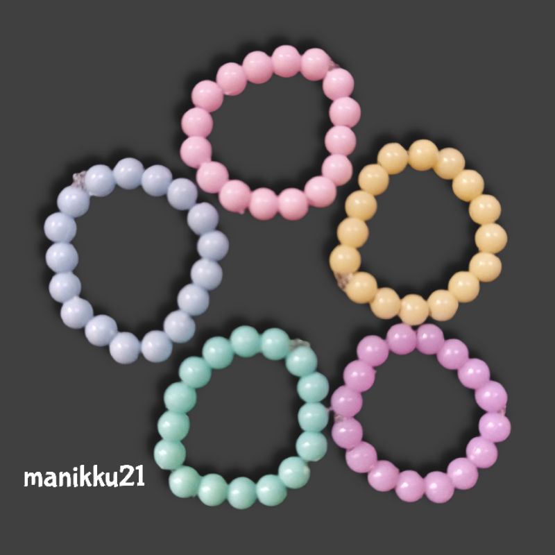 Cincin manik korea manik bulat/Cincin Korea murah/Cincin Korea kekinian/Cincin Korea Singgle