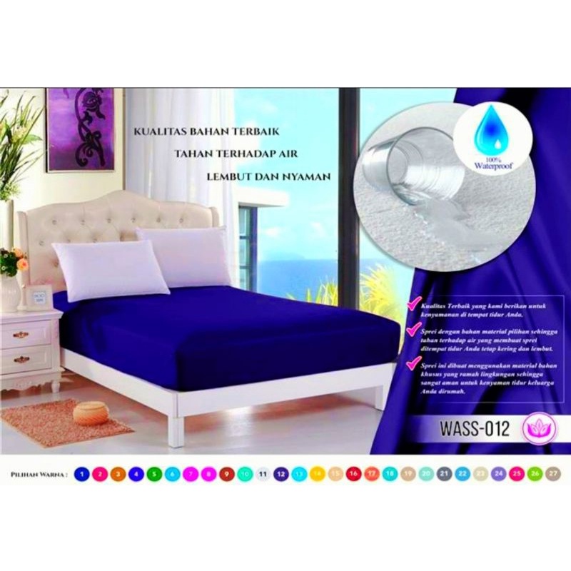 Sprei Waterproof 160x200 Anti Air Kualitas Premium Tersedia Pilihan Tinggi Kasur/Karet 20 CM, 30 CM, 40 CM Bahan Import-7