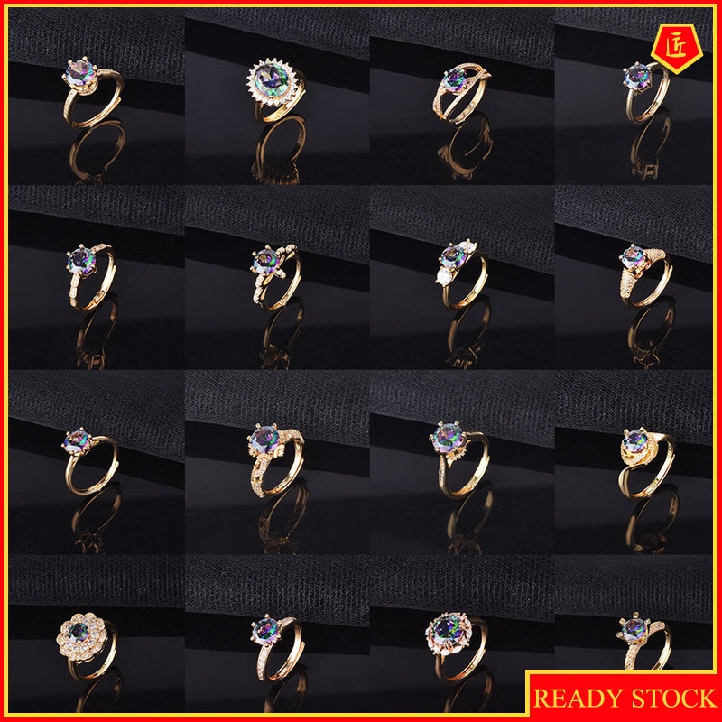Fashion Inlaid Color Laser Diamond Ring