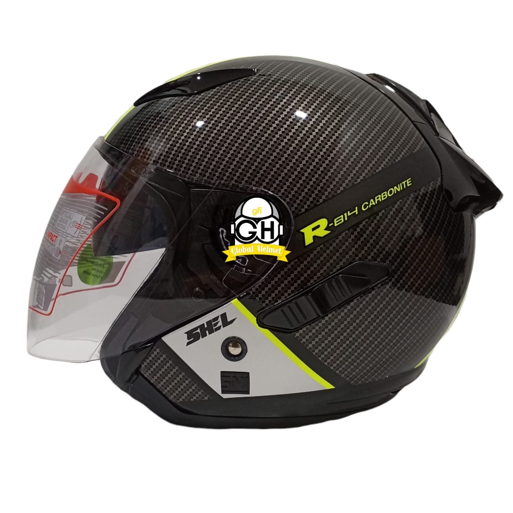 Helm Shell Rover Motif 814 Black Yellow Stabilo Carbonite Original