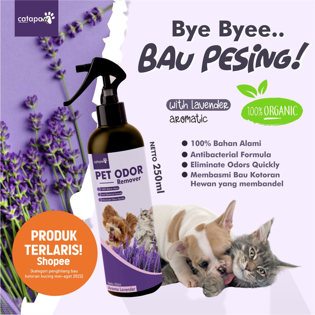 CATAPAW Penghilang Bau Kotoran Kucing Anjing / Pet Odor Remover Penghilang Bau Pesing Pup Pipis Kucing / Pewangi Pasir Gumpal Kucing Cat Litter Box - Aroma Lavender