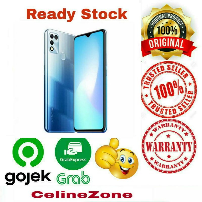 Hp Infinix Hot 10 play 4/64 4Gb 64Gb Garansi Resmi-Hot 11 ply biru