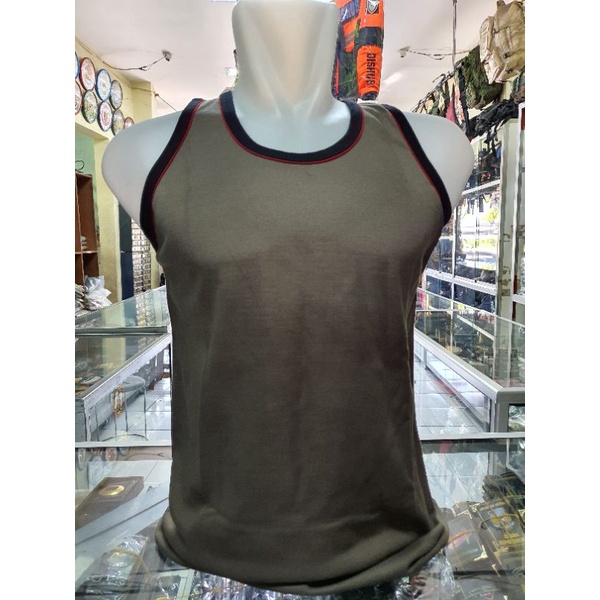 kaos singlet polos coklat / singlet polos / kaos singlet army