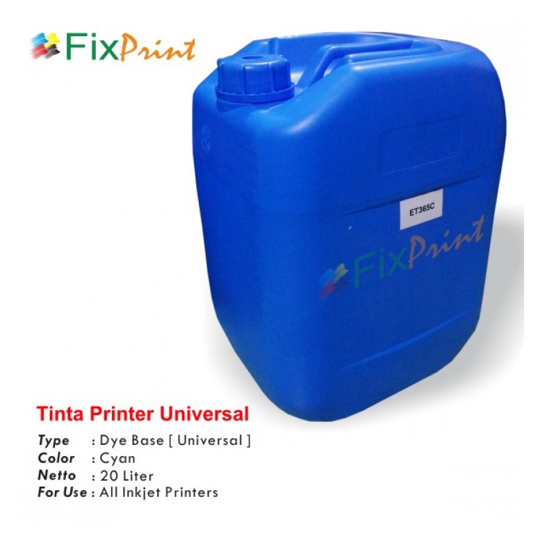 Tinta Refill Galon Universal Cyan 20 Liter, Tinta Printer Dye Base