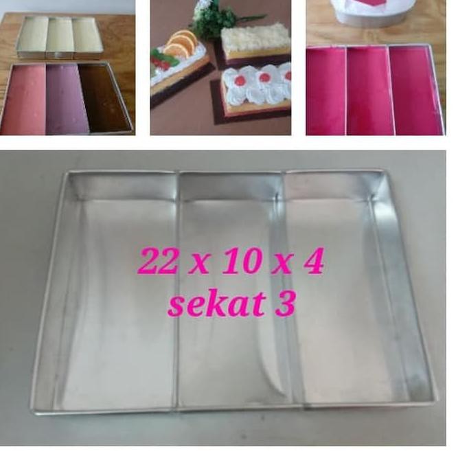 

Loyang Brownies 22 x 10 x 4 cm - sekat 3 - Utk Lapis Surabaya