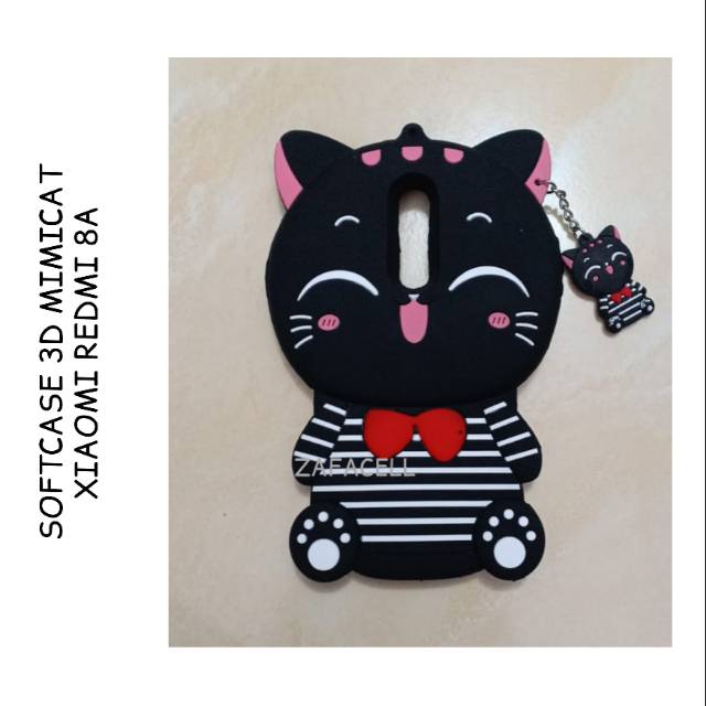 Softcase 3D Xiaomi Redmi 8A Case Hp 3D Silikon Cover Karakter Kucing Mimicat Lucu