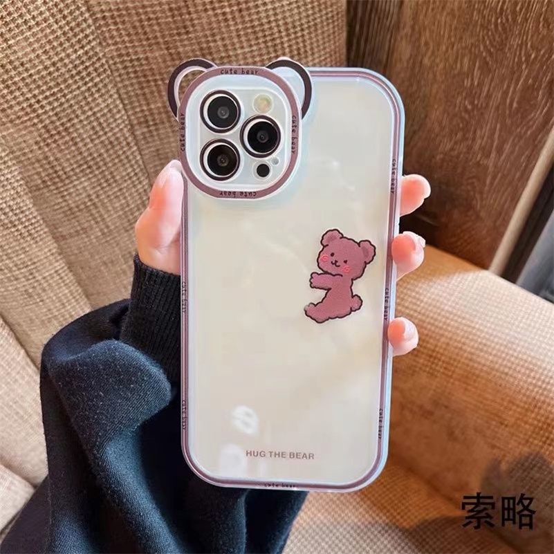 Soft Case Silikon Motif Beruang Untuk iPhone 13 12 11 Pro Max X Xr Xs Max SE 2020 8 7 6 6s Plus