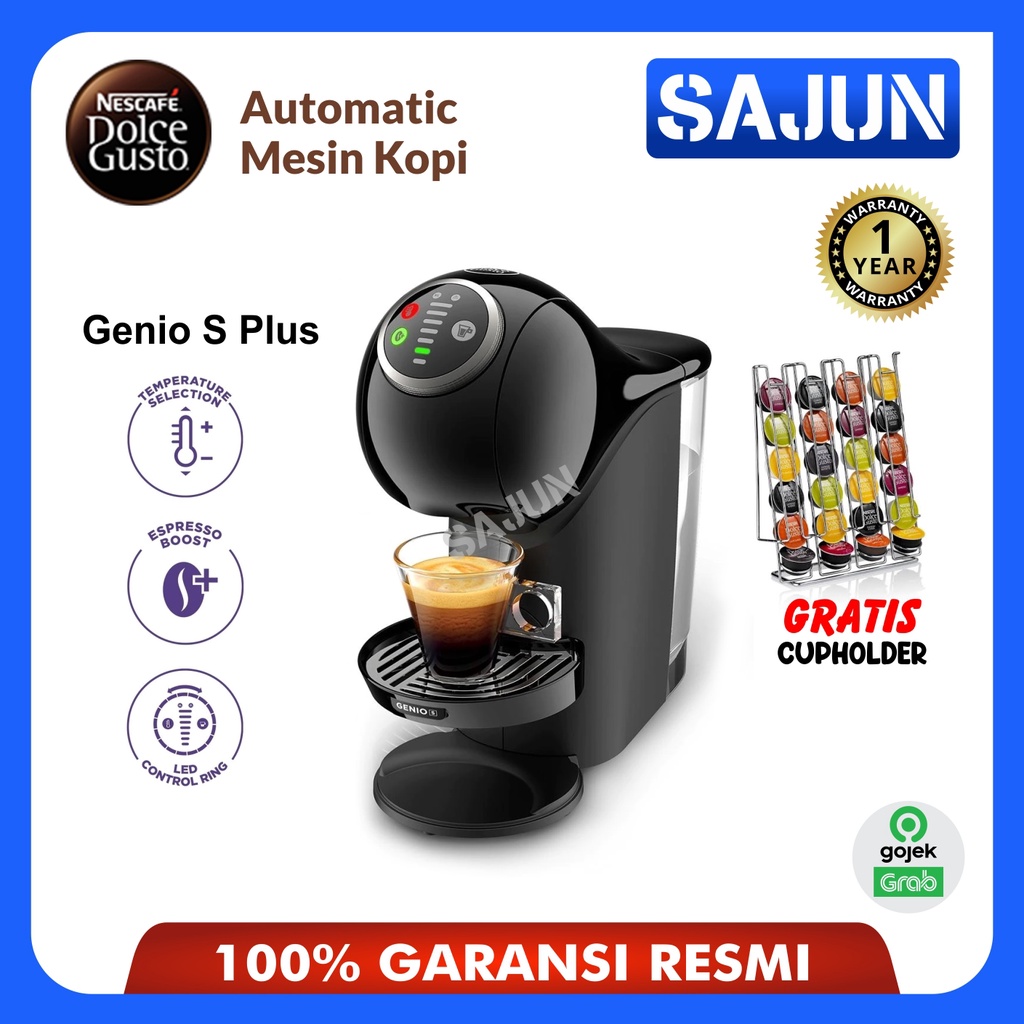 Nescafe Dolce Gusto Genio S Plus Automatic Mesin Kopi Free Capsules Holder + 1 Box Cappucino