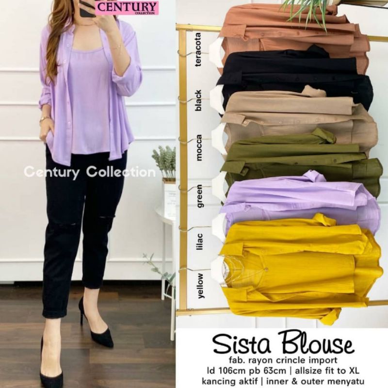 KEMEJA RAYON + INNER (LD±110cm) - SISTA BLOUSE //JF496