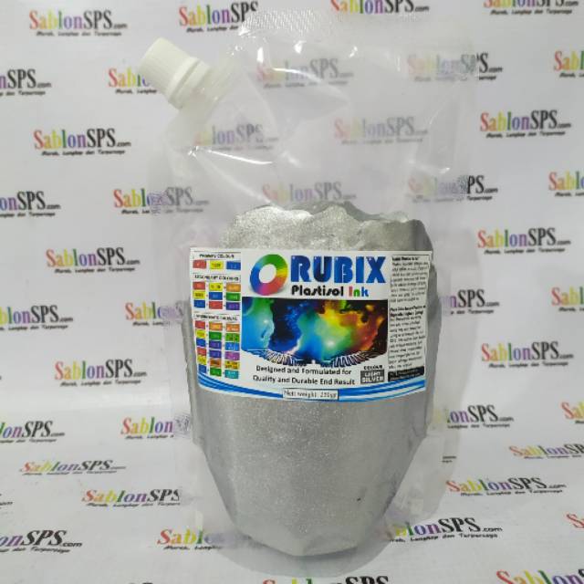 TINTA SABLON PLASTISOL RUBIX LIGHT SILVER 250GR