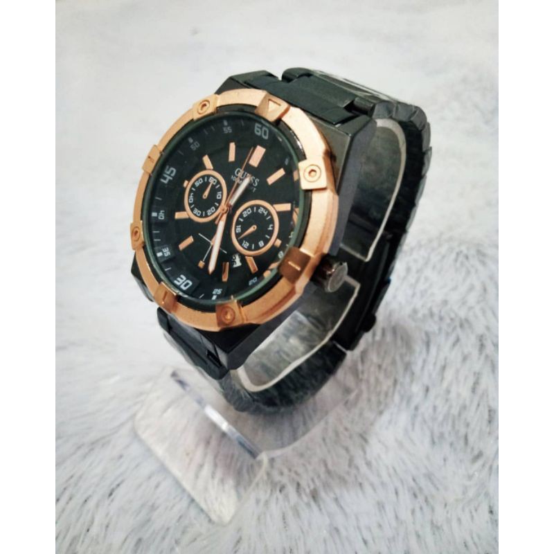 Jam tangan pria krepyak black gold