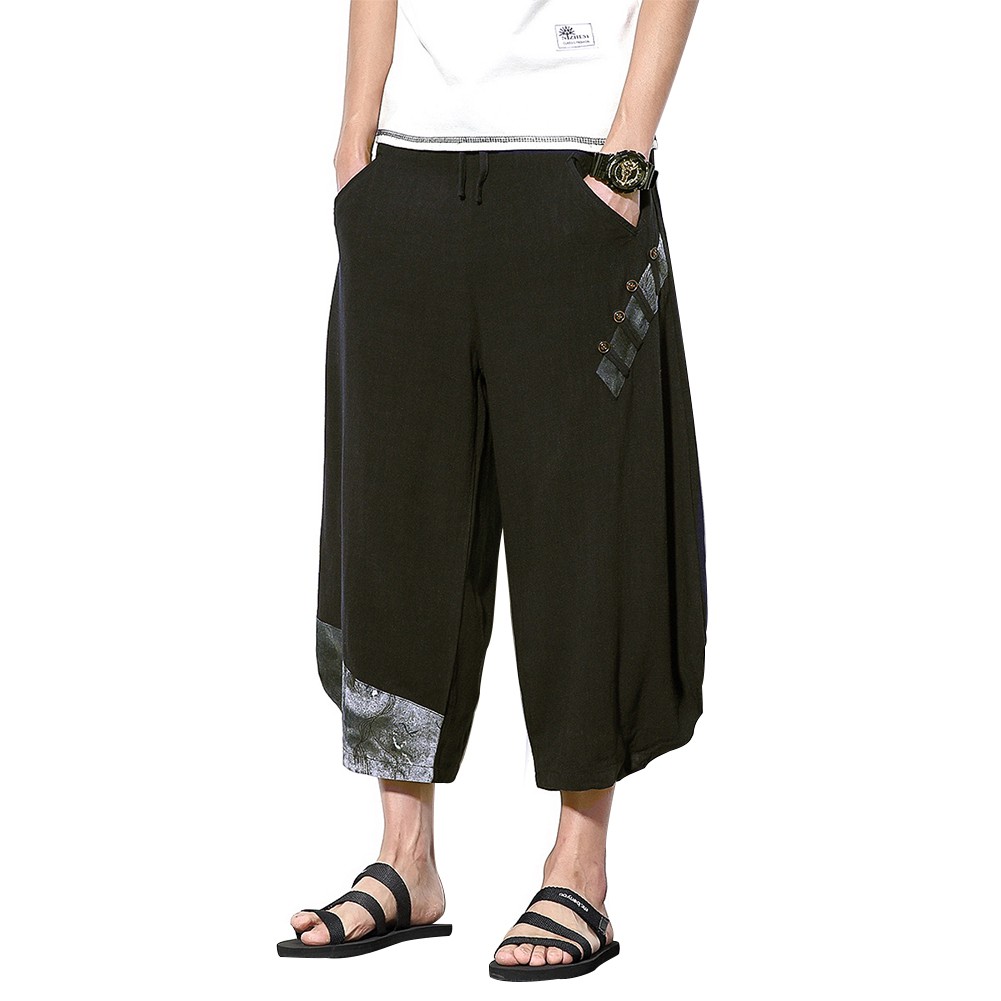 celana Linen Keren Musim Panas Kasual Harem