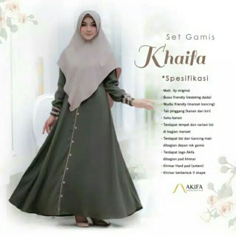 (READY)SET GAMIS KHAIFA BY AKIFA - GAMIS SYARI ORIGINAL