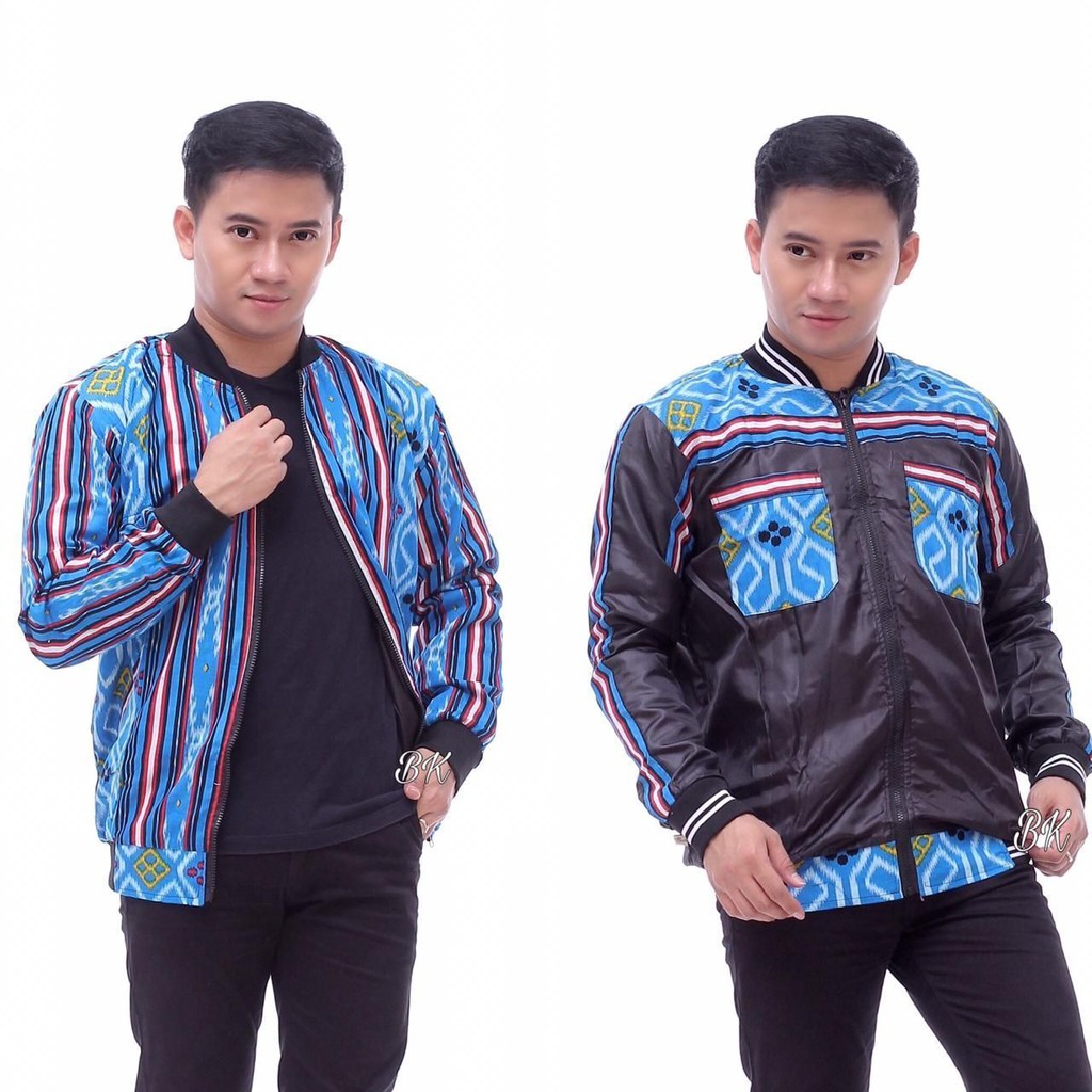 Jaket Batik Bolak Balik bahan katun mix parasut sabanastore