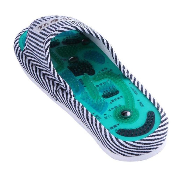 Sendal Pijat Akupuntur Magnetic Sandal Care Reflexology Slipper - Blue