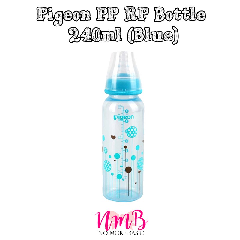 Pigeon PP Clear RP Bottle 120ml / 240ml - Blue / Pink - Botol Susu Bayi