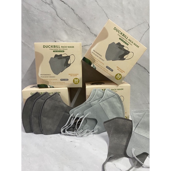 MASKER DUCKBIL ABU SILVER Y&amp;B ORIGINAL ISI 50PCS/BOX Y&amp;B