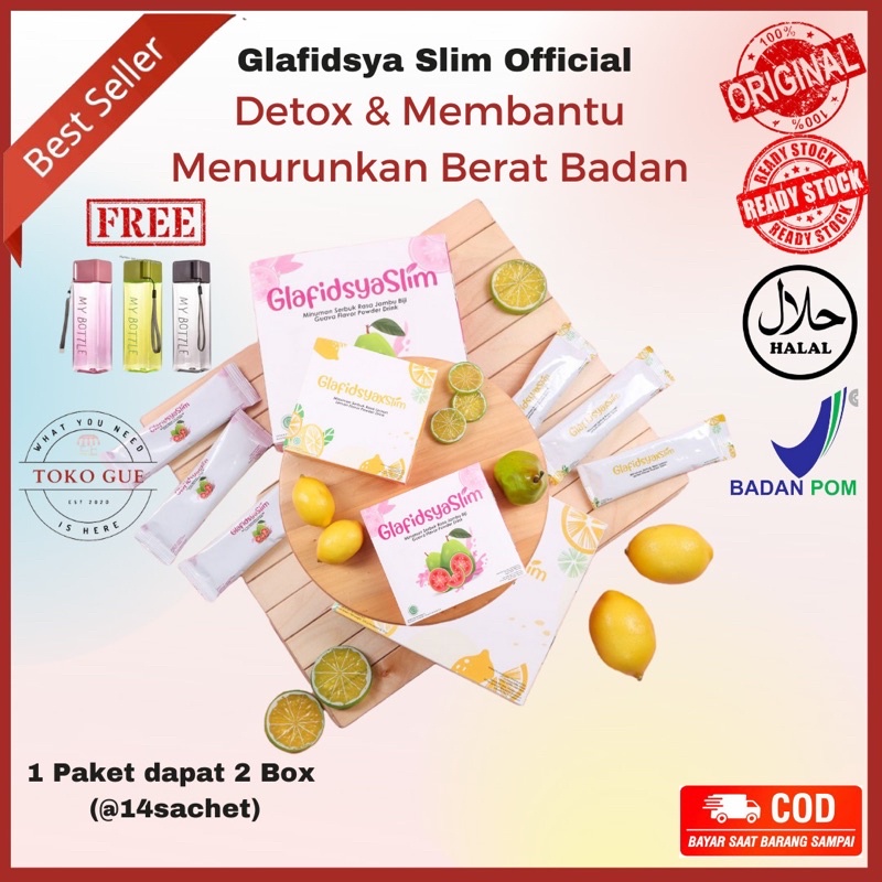 Glafidsya Slim Official bubuk minuman diet ampuh rasa lemon dan guava sekaligus makanan tinggi fiber