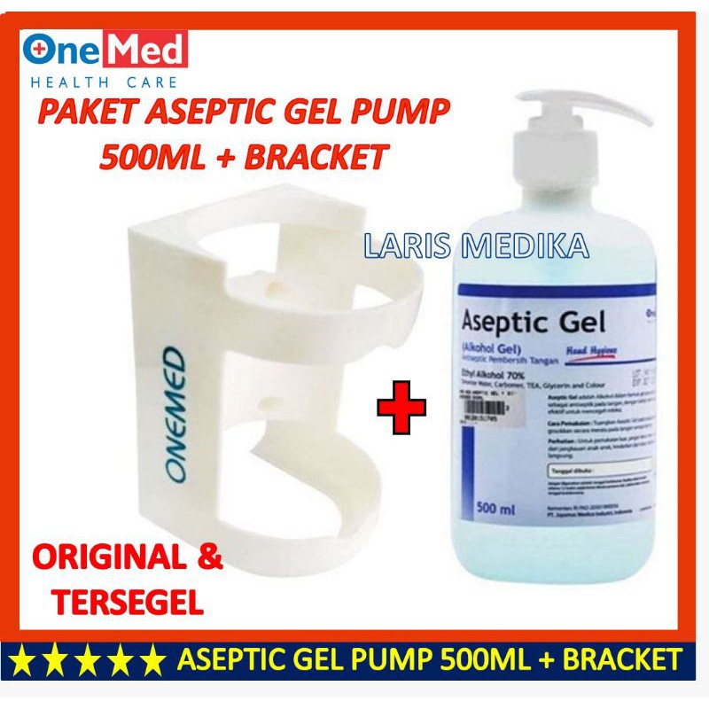 Hand sanitizer/aseptic gel plus breket Bracket Aseptic Gel Bracket ABS OneMed Aseptic ABS OneMed /Breket Antiseptik Tempat Handsanitizer