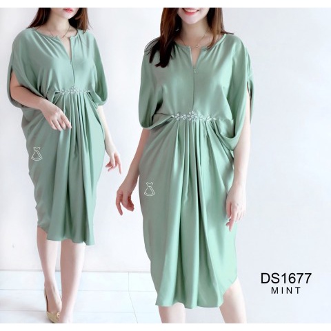 DS1677 - Dress Kaftan For Ied Basic Maxmara Silk Busui Friendly