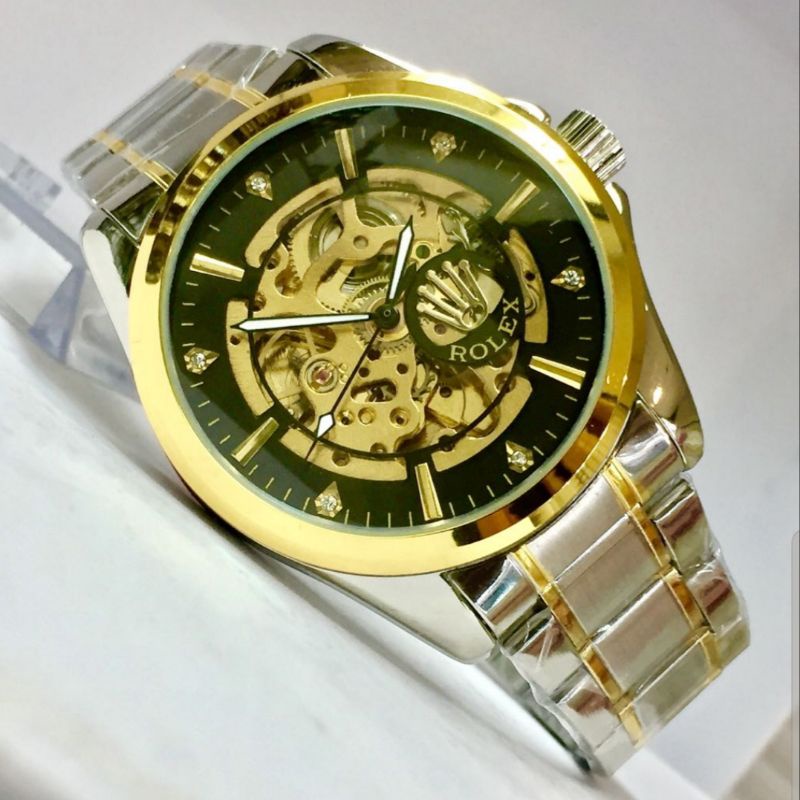 Jam Skeleton otomatis keren mewah | Rolex Big Chain Logo4