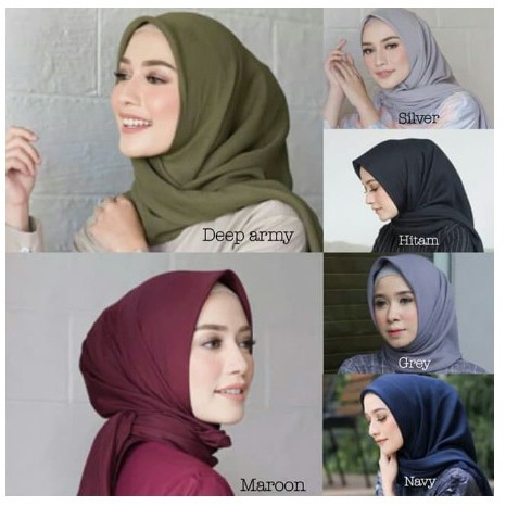 Kerudung Segiempat Polos BELLA SQUARE Hijab Pollycotton Jilbab Bela Murah