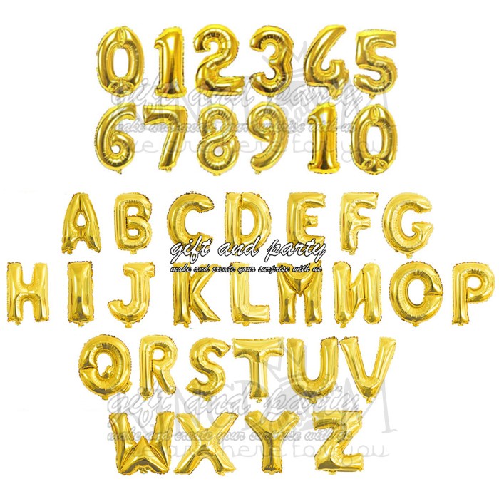 Balon Huruf Gold / Balon Huruf / Balon Foil Huruf