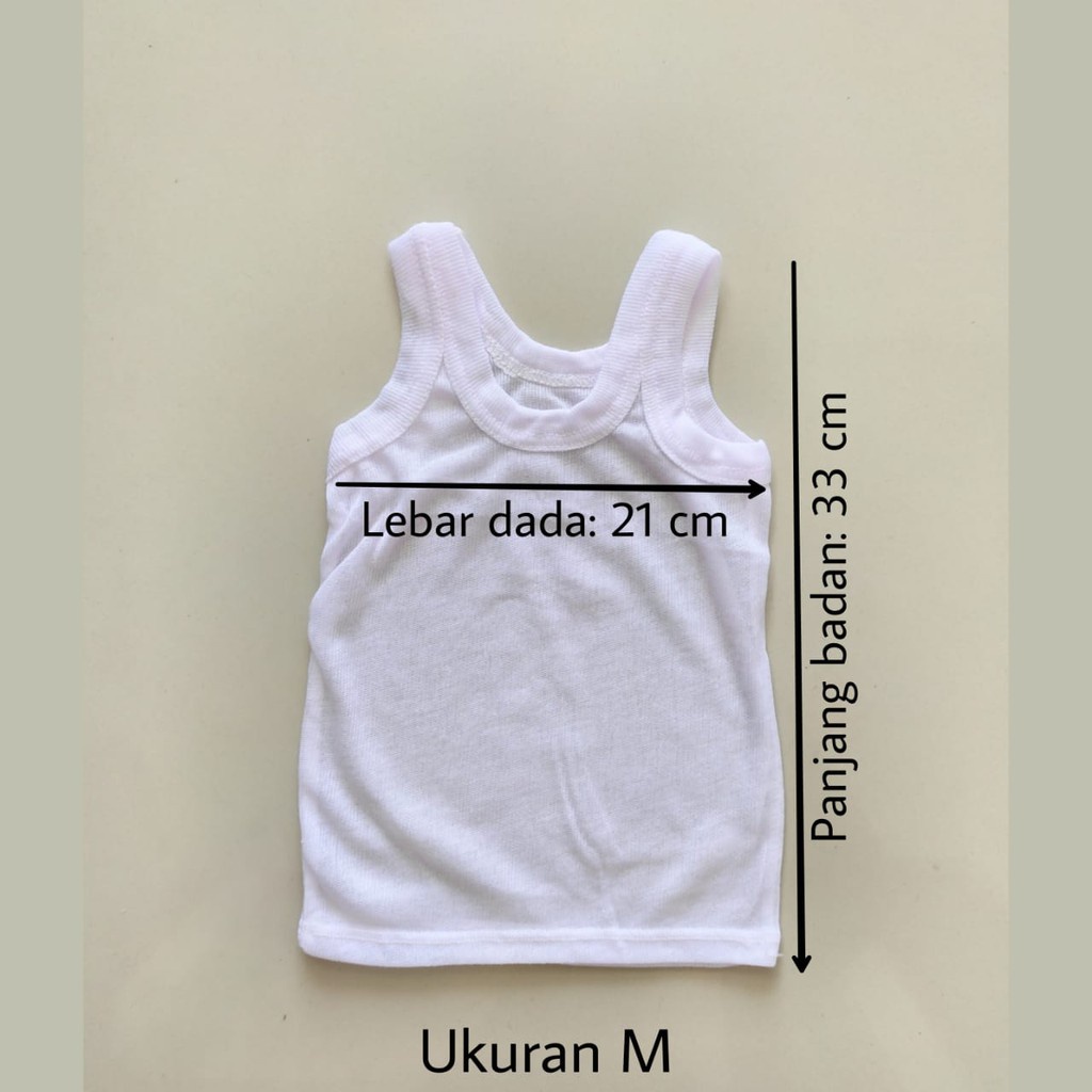 Singlet bayi PUTIH kaos dalam bayi S / M / L / XL perlengkapan bayi lahir