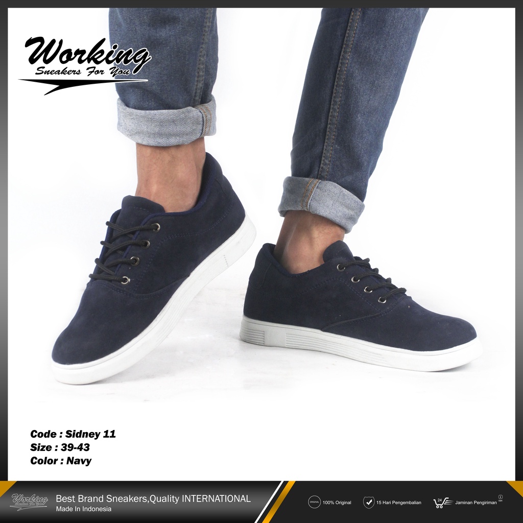 Sepatu Pria Working Sidney 11 Sepatu Kasual cowok Original Import Gaya Terbaru Trendy Sepatu Kerja Nyaman Dipakai