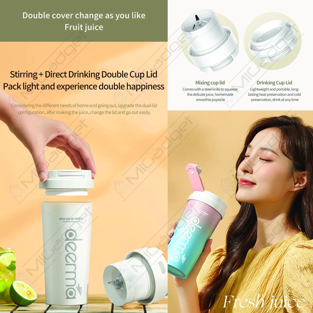 Deerma NU90 NU 90 Portable Juicer Cold Cup Double Lid